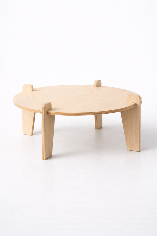 neubaukind DIRK. – Runder Tisch aus Birke Multiplex Ø700